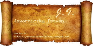 Javorniczky István névjegykártya