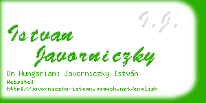 istvan javorniczky business card